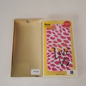 Iphone 8 case and glass screen protector New